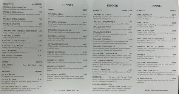 Marisqueira Azores Restaurant menu 2