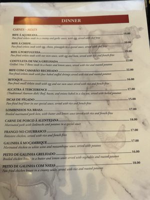 Marisqueira Azores Restaurant menu 1