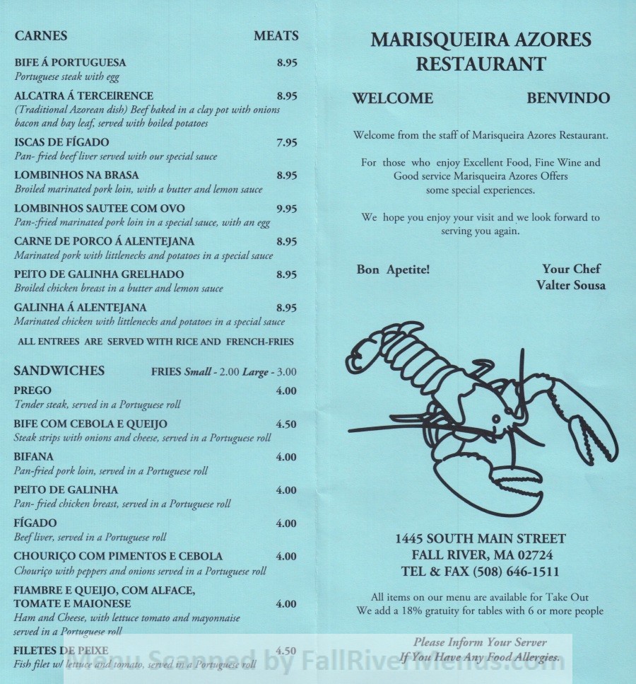 Marisqueira Azores Restaurant menu 6